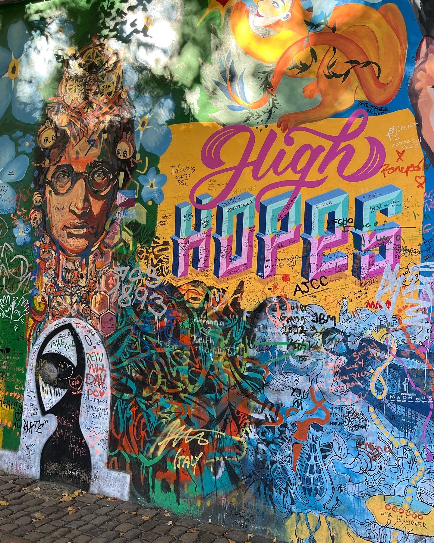 Famous places dedicated to music, Part 3: the Lennon wall. Prague, Czech Republic.